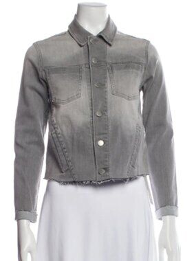 L'Agence Janelle Slim Cropped Denim Jean Jacket Womens XS